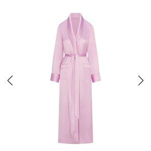 Skims Woven Shine Pink Robe NWT